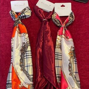 HANDBAG SCARF BAG TRIO HANDLE WRAPS BANDEAU HAIR TIES NECK WRAPS SILKY FEEL